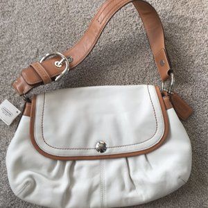 Coach Leather Shoulder Bag White NWT